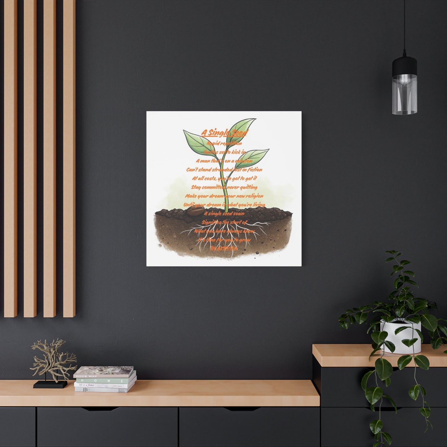 Canvas Print Poetry - A Single Seed - By AMN-RA