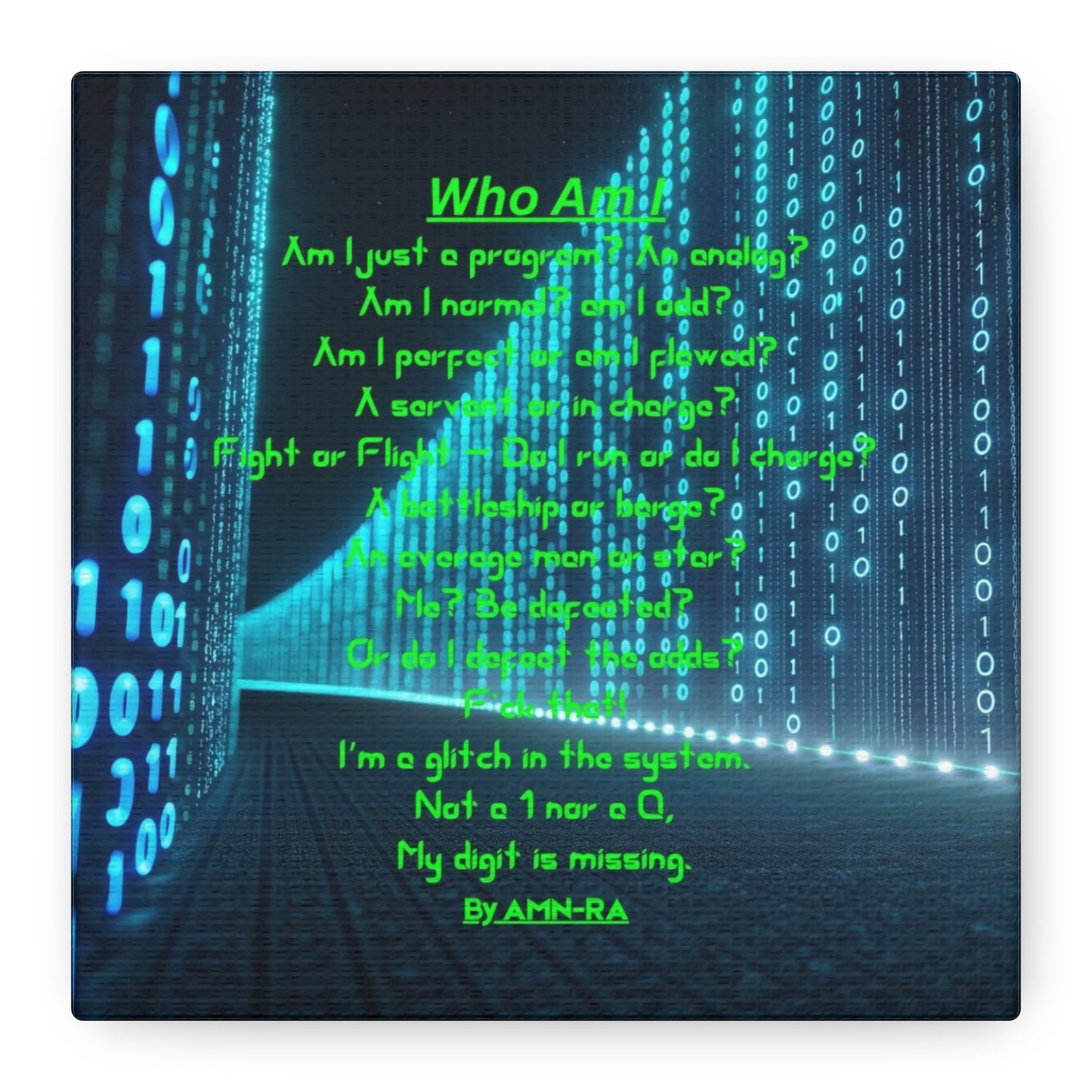 Canvas Print Poetry - Who Am I - By AMN-RA
