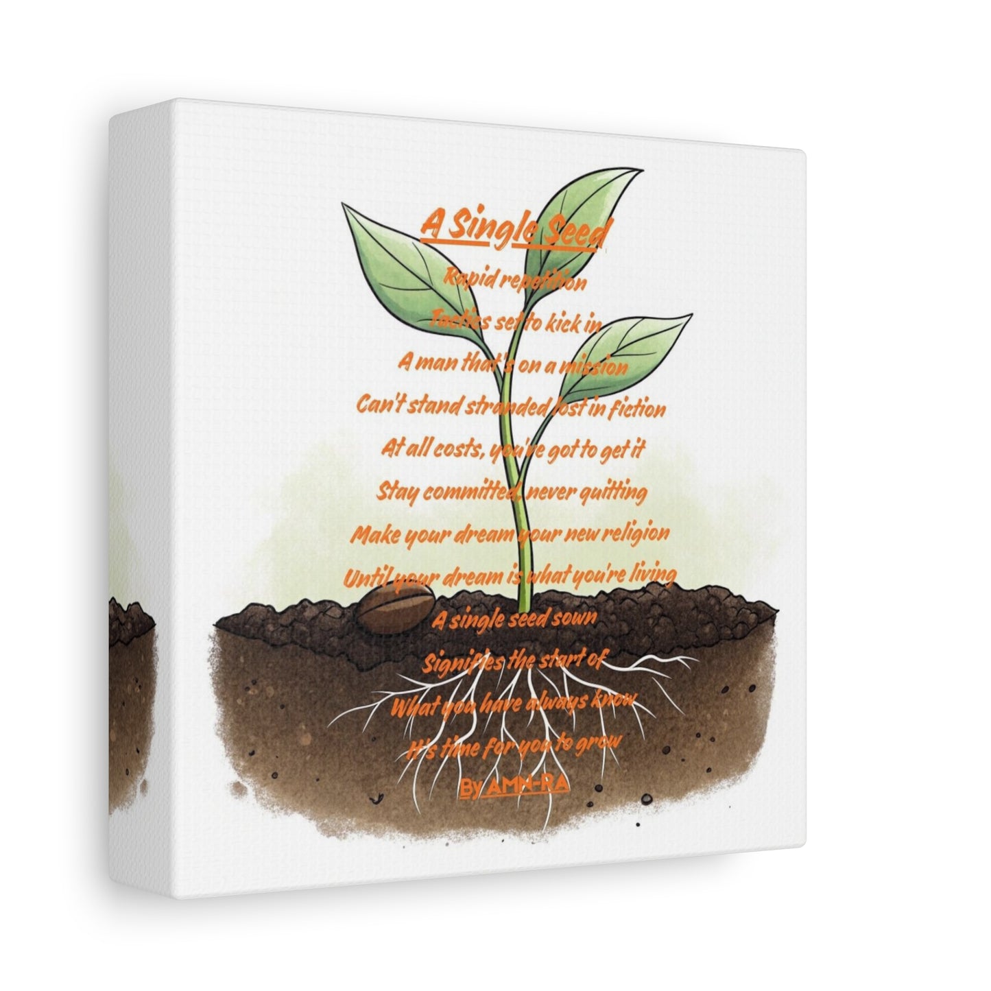 Canvas Print Poetry - A Single Seed - By AMN-RA