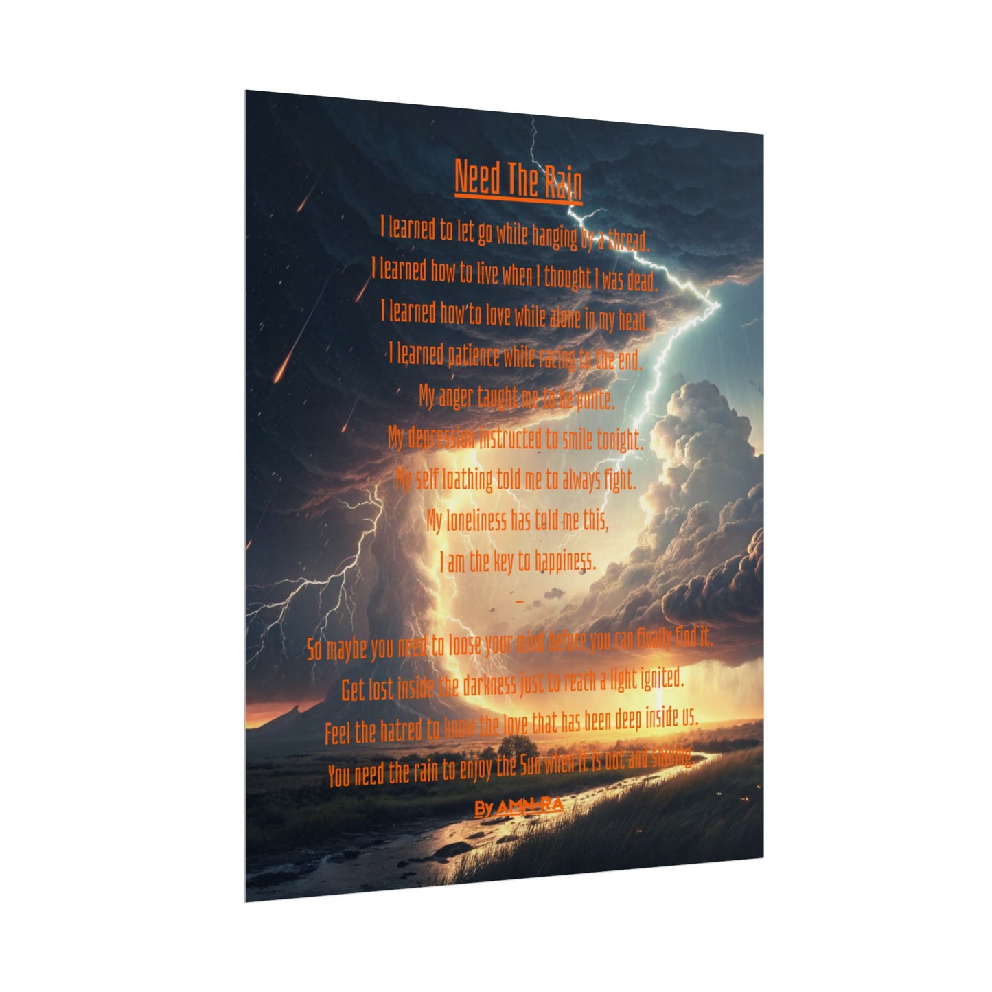 Print Poster - Need The Rain - By AMN-RA