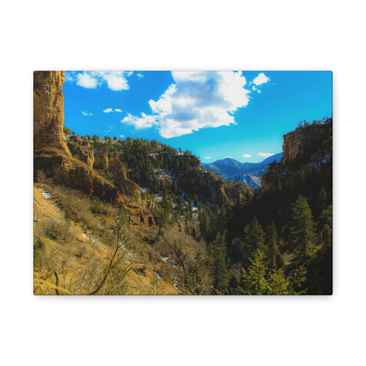 Canvas Art Print - Valley with Trees and Blue Sky Photography