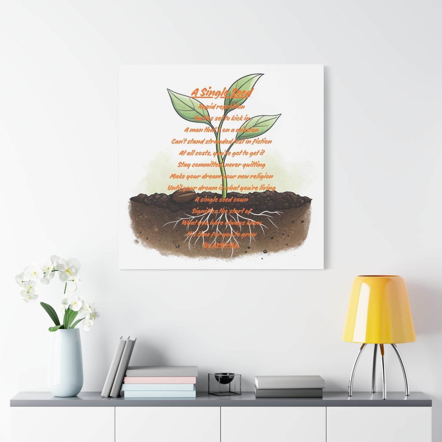 Canvas Print Poetry - A Single Seed - By AMN-RA