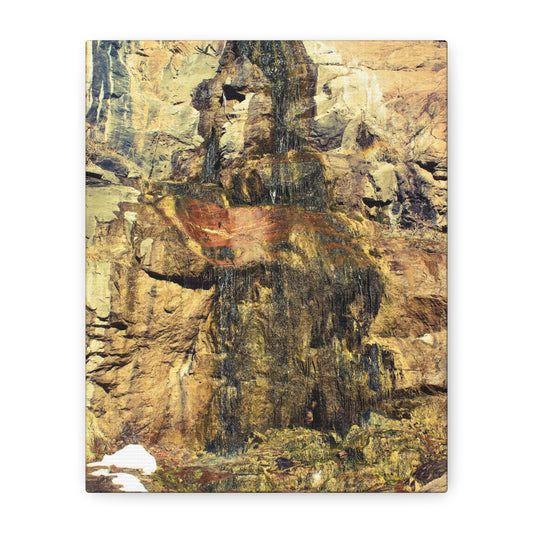 Canvas Wall Art - Mossy Waterfall Photo