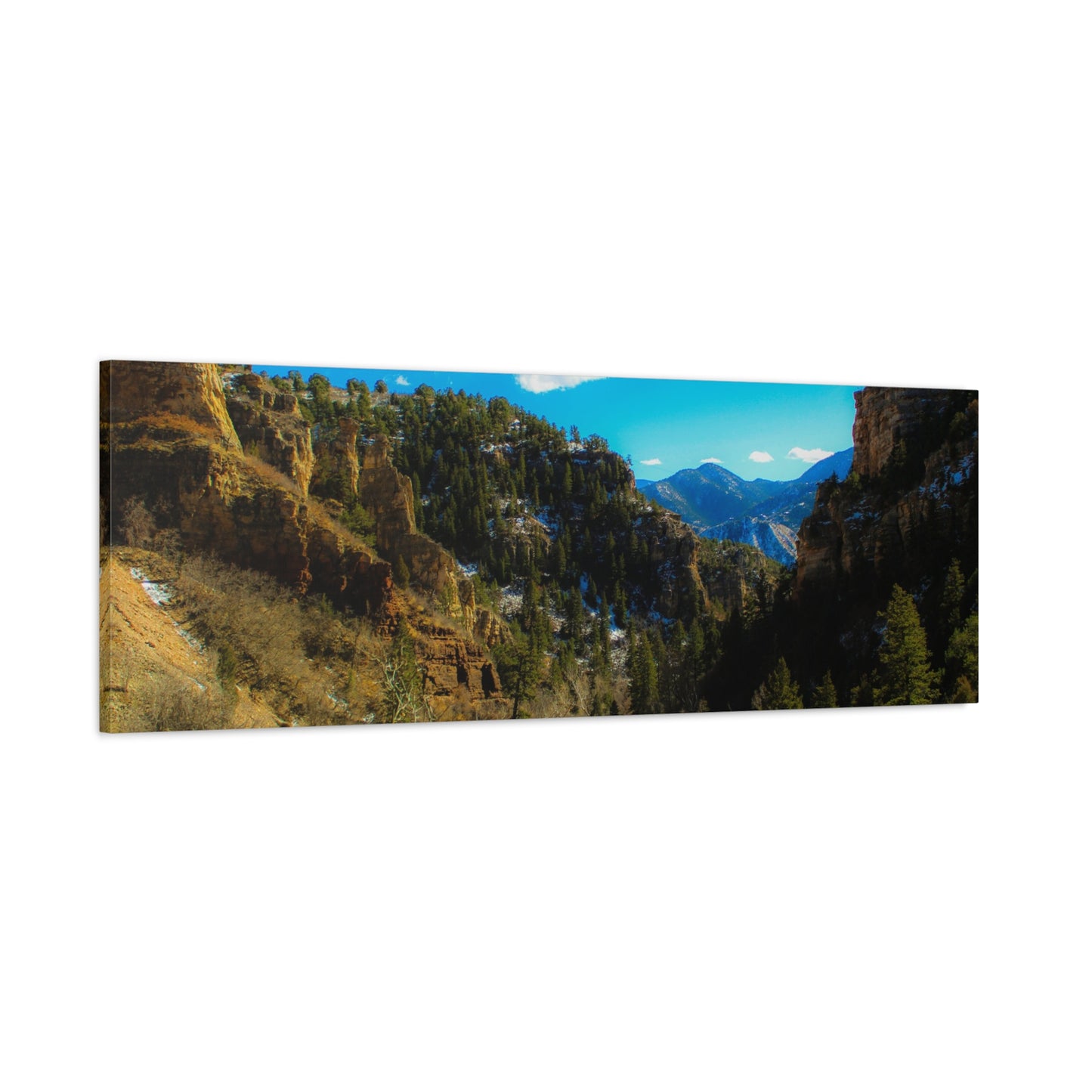 Canvas Art Print - Valley with Trees and Blue Sky Photography